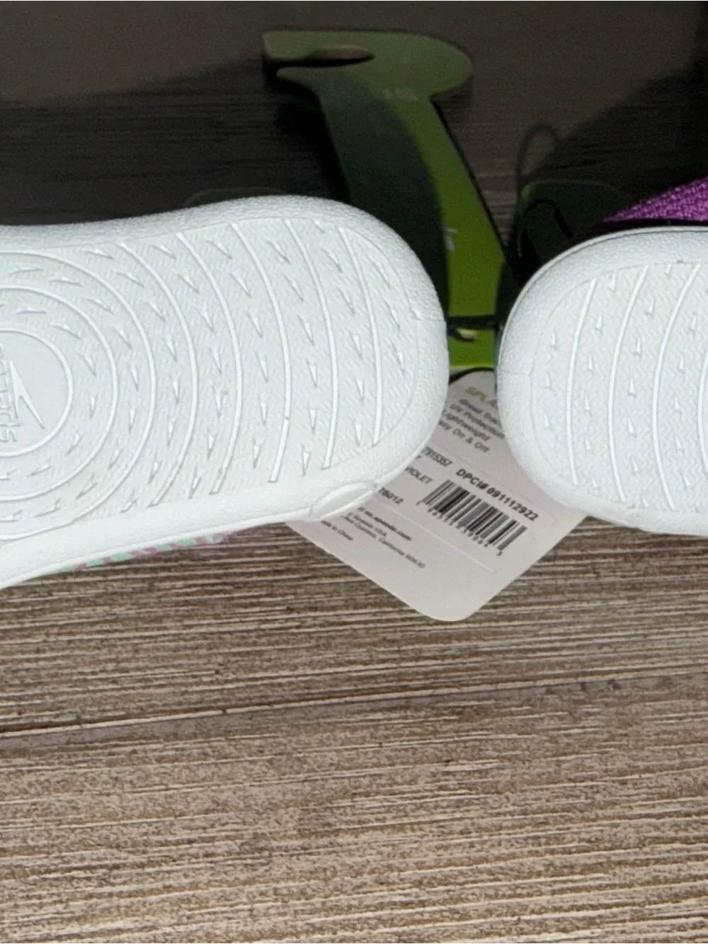 Speedo Kids Pink & Mint Patterned Slip-On Swim Shoes